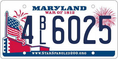 MD license plate 4BL6025