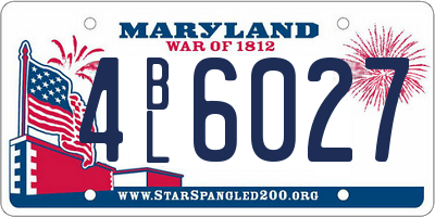 MD license plate 4BL6027