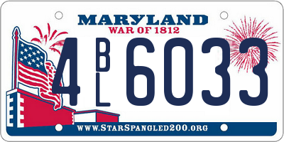 MD license plate 4BL6033