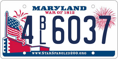 MD license plate 4BL6037