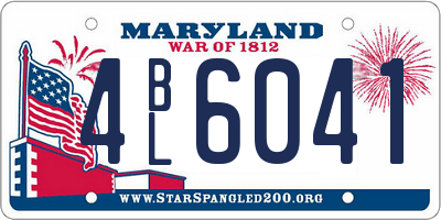 MD license plate 4BL6041