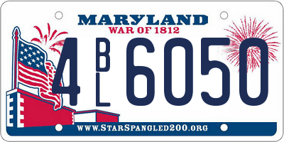 MD license plate 4BL6050