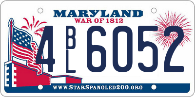 MD license plate 4BL6052