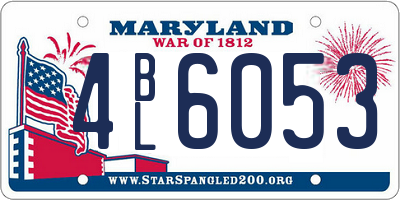 MD license plate 4BL6053
