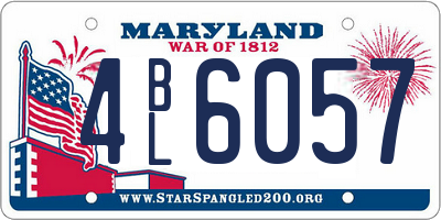 MD license plate 4BL6057
