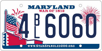 MD license plate 4BL6060