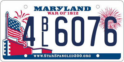 MD license plate 4BL6076