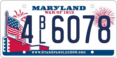 MD license plate 4BL6078