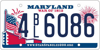 MD license plate 4BL6086