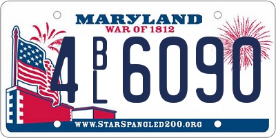 MD license plate 4BL6090