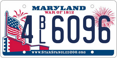 MD license plate 4BL6096