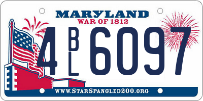 MD license plate 4BL6097