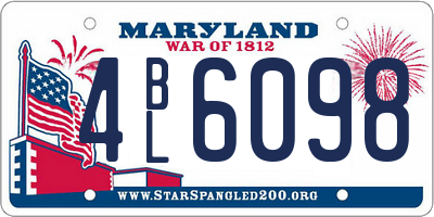 MD license plate 4BL6098