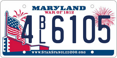 MD license plate 4BL6105