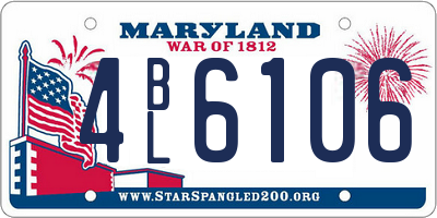 MD license plate 4BL6106