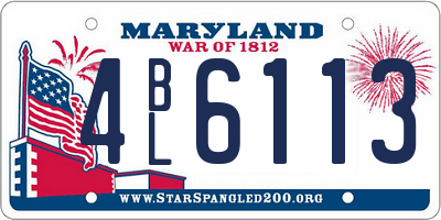MD license plate 4BL6113