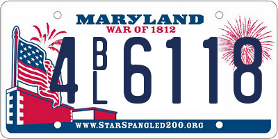 MD license plate 4BL6118