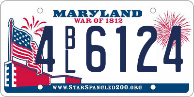 MD license plate 4BL6124