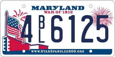 MD license plate 4BL6125