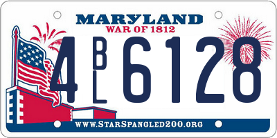 MD license plate 4BL6128