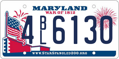 MD license plate 4BL6130