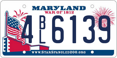 MD license plate 4BL6139
