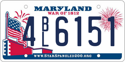 MD license plate 4BL6151