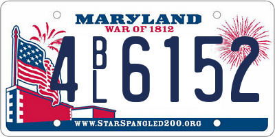 MD license plate 4BL6152