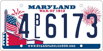 MD license plate 4BL6173