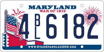 MD license plate 4BL6182