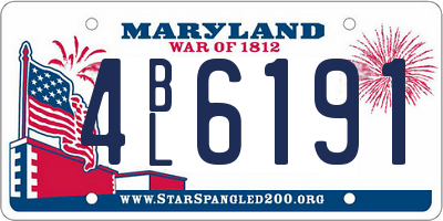 MD license plate 4BL6191