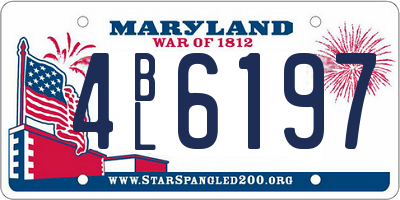 MD license plate 4BL6197