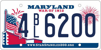 MD license plate 4BL6200