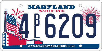MD license plate 4BL6209