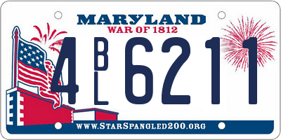 MD license plate 4BL6211