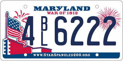 MD license plate 4BL6222