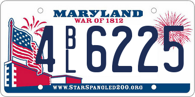 MD license plate 4BL6225