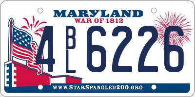 MD license plate 4BL6226