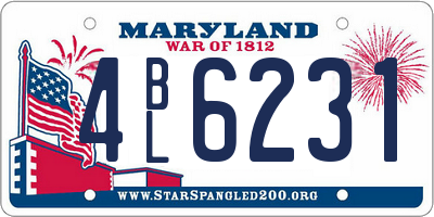 MD license plate 4BL6231