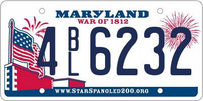 MD license plate 4BL6232