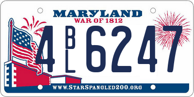 MD license plate 4BL6247