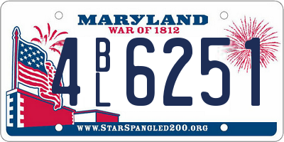 MD license plate 4BL6251