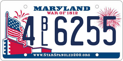 MD license plate 4BL6255