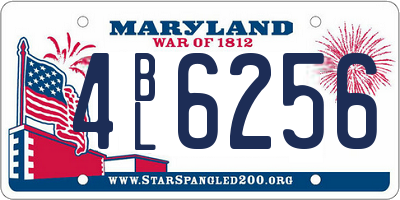 MD license plate 4BL6256