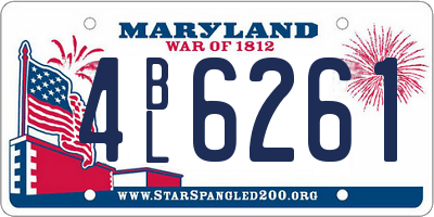 MD license plate 4BL6261