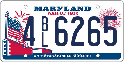 MD license plate 4BL6265