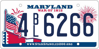 MD license plate 4BL6266