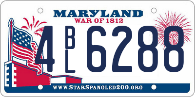 MD license plate 4BL6288