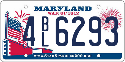 MD license plate 4BL6293