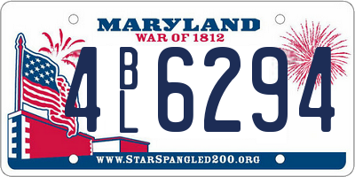 MD license plate 4BL6294